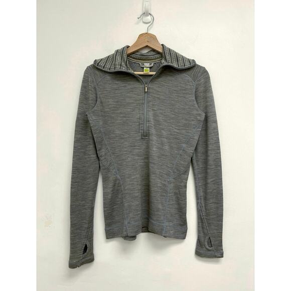 Smartwool Thermal Merino Wool Half-Zip Base Layer Thumbholes Hiking Outdoors Med - Picture 1 of 13